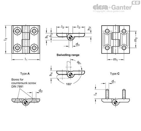 GN 237-NI Hinges Stainless Steel | Elesa+Ganter